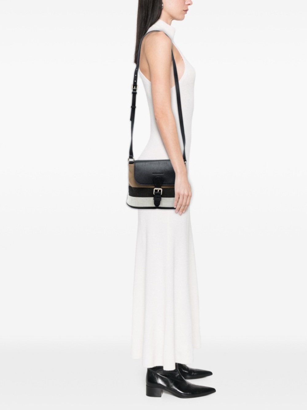 Burberry Mega Check Canvas and Grained Calfskin Gowan Crossbody - Picture 14 of 15